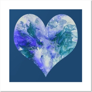 Splash Heart in Purple and Teal Posters and Art